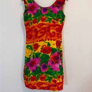 Jams World Colorful Floral Mini Dress vintage
